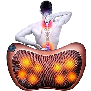 back massager with heat shiatsu back and neck massager with deep tissue kneading electric neck massage pillow for shoulders legs foot muscle pain relief for home car office medium
