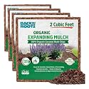 Back to the Roots 100% Organic Mulch, 58 Quart, Expanding Coconut Husk Block for Gardening, 2 Cubic feet (Pack of 4)