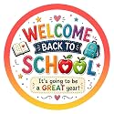 Back to School Stickers 60pcs, Welcome Back to School Round Sticker Labels for Teacher Student Gifts, Classroom Rewards, First Day Treat Bags, School Party Favors