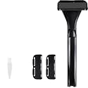 Back Shaver Manual Folding Razor - Replaceable Blade, for Smooth Shaves,Wet & Dry Grooming, 3 Replacement Blades, Back Hair Trimmer for Men & Women(187) (A)