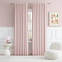 Back Tab and Rod Pocket Muted Pink Curtains for Girls Bedroom Decor Baby Pink - Room Darkening Thermal Insulated for Living Room 52 x 84 Inches Long Set of 2 Panels