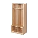 Back2School Express 2-Section Cubby Storage Coat Locker with Bench, Natural