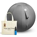 Backerz Balance Ball Chair for Office & Home - Ergonomic Exercise Ball for Posture & Back Pain Relief, Yoga Ball Chair - Sitting Ball with Washable Linen Cover