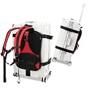 Heavy-Duty Backpack Carrying Straps System for 22-30 Inch Suitcase Luggage Hardcase for Adventure Travel Cobble Stone Streets Stair - L,Red