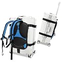 Heavy-Duty Backpack Carrying Straps System for 22-30 Inch Suitcase Luggage Hardcase for Adventure Travel Cobble Stone Streets Stair - L,Blue
