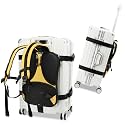 Heavy-Duty Backpack Carrying Straps System for 22-30 Inch Suitcase Luggage Hardcase for Adventure Travel Cobble Stone Streets Stair - L,Yellow