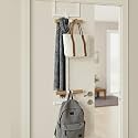 Backpack Over the Door Hanger for Closet or Bedroom, 2-Tier Metal Schoolbag Bookbag Storage Rack, Space-Saving Over the Door Hook Storage Organizer, Backpack Holder Easy Installation