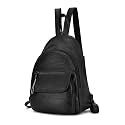 Backpack Purse for Women, Black Convertible Sling Bag