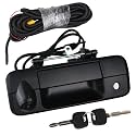 Backup Camera Tailgate Handle Rear View Camera Liftgate Latch Handle with Key Lock Cylinder Black fit for 2007-2013 Toyota Tundra Replaces 69090-0C051 690900C051
