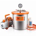 BACOENG 3 Gallon Vacuum Chamber with 3.6 CFM 1 Stage Vacuum Pump, Degassing Chamber Kit with Acrylic Lid for Resin, Not for Stabilizating Wood or Making Fish Lures