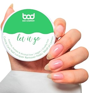 bad company nail polish remover wipes - lemon  alcohol free acetone free acetate free amp lint free  with nourishing olive oil aloe vera amp vitamin e 30 pads