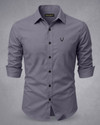 Badal Fashion Men Solid Formal Grey Shirt