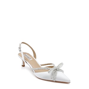 Badgley Mischka Womens Angelina Slingback Kitten Heels