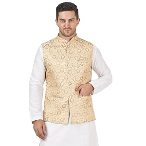 badoliya amp sons men39s brocade zari nehru jacketwaist coat
