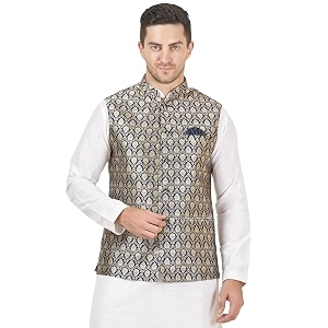 badoliya amp sons men39s brocade zari nehru jacketwaist coat