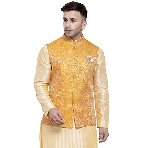 badoliya amp sons men39s brocade zari nehru jacketwaist coat
