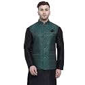 Badoliya &amp; Sons Men's Brocade Zari Nehru Jacket/Waist Coat