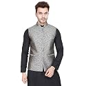 Badoliya &amp; Sons Men's Brocade Zari Nehru Jacket/Waist Coat