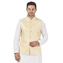 Badoliya &amp; Sons Men's Brocade Zari Nehru Jacket/Waist Coat