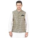 Badoliya &amp; Sons Men's Brocade Zari Nehru Jacket/Waist Coat