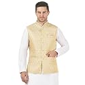 Badoliya &amp; Sons Men's Brocade Zari Nehru Jacket/Waist Coat