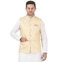 Badoliya &amp; Sons Men's Brocade Zari Nehru Jacket/Waist Coat