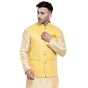 Badoliya &amp; Sons Men's Brocade Zari Nehru Jacket/Waist Coat