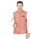 Badoliya &amp; Sons Men's Brocade Zari Nehru Jacket/Waist Coat
