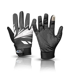 badowl full finger bike riding gloves for men amp women touchscreen compatible motorcycle gloves for bike riding durable and breathable outdoor sports gloves nylon grey