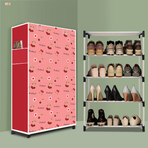 bae 4 tier foldable shoe rack  space saver universal for entry bedroom  balcony plastic shoe stand