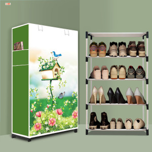bae 4 tier foldable shoe rack  space saver universal for entry bedroom  balcony plastic shoe stand house tree green modern printa4 4 shelves diydo-it-yourself