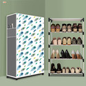 BAE 4 Tier Foldable Shoe Rack – Space Saver, Universal for Entry, Bedroom & Balcony Plastic Shoe Stand (Peacock Feather Modern Print(A4), 4 Shelves, DIY(Do-It-Yourself))