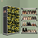 BAE 4 Tier Foldable Shoe Rack – Space Saver, Universal for Entry, Bedroom & Balcony Plastic Shoe Stand (Daisy Floral Modern Print(A4), 4 Shelves, DIY(Do-It-Yourself))