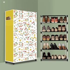bae 5 tier foldable shoe rack  space saver universal for entry bedroom  balcony plastic shoe stand warm flower modern printa5 5 shelves diydo-it-yourself