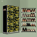 BAE 5 Tier Foldable Shoe Rack – Space Saver, Universal for Entry, Bedroom & Balcony Plastic Shoe Stand (Daisy Floral Modern Print(A5), 5 Shelves, DIY(Do-It-Yourself))