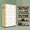 BAE 5 Tier Foldable Shoe Rack – Space Saver, Universal for Entry, Bedroom & Balcony Plastic Shoe Stand (Dogi Modern Print(A5), 5 Shelves, DIY(Do-It-Yourself))
