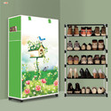 BAE 5 Tier Foldable Shoe Rack – Space Saver, Universal for Entry, Bedroom & Balcony Plastic Shoe Stand (House Tree Green Modern Print(A5), 5 Shelves, DIY(Do-It-Yourself))