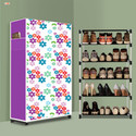 BAE 5 Tier Foldable Shoe Rack – Space Saver, Universal for Entry, Bedroom & Balcony Plastic Shoe Stand (Mini Flower Modern Print(A5), 5 Shelves, DIY(Do-It-Yourself))