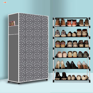 bae 6 tier foldable shoe rack  space saver universal for entry bedroom  balcony plastic shoe stand
