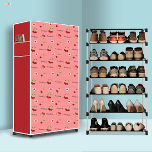 bae 6 tier foldable shoe rack  space saver universal for entry bedroom  balcony plastic shoe stand
