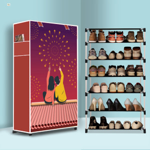bae 6 tier foldable shoe rack  space saver universal for entry bedroom  balcony plastic shoe stand