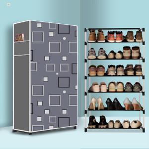 bae 6 tier foldable shoe rack  space saver universal for entry bedroom  balcony plastic shoe stand
