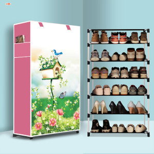bae 6 tier foldable shoe rack  space saver universal for entry bedroom  balcony plastic shoe stand