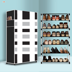 bae 6 tier foldable shoe rack  space saver universal for entry bedroom  balcony plastic shoe stand