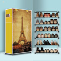 BAE 6 Tier Foldable Shoe Rack – Space Saver, Universal for Entry, Bedroom & Balcony Plastic Shoe Stand (Eiffel Tower Modern Printed(A6), 6 Shelves, DIY(Do-It-Yourself))