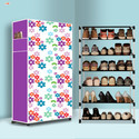BAE 6 Tier Foldable Shoe Rack – Space Saver, Universal for Entry, Bedroom & Balcony Plastic Shoe Stand (Mini Flower Modern Printed(A6), 6 Shelves, DIY(Do-It-Yourself))