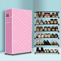 BAE 6 Tier Foldable Shoe Rack – Space Saver, Universal for Entry, Bedroom & Balcony Plastic Shoe Stand (Stars Pattern Modern Printed(A6), 6 Shelves, DIY(Do-It-Yourself))