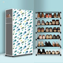 BAE 6 Tier Foldable Shoe Rack – Space Saver, Universal for Entry, Bedroom & Balcony Plastic Shoe Stand (Peacock Feather Modern Printed(A6), 6 Shelves, DIY(Do-It-Yourself))