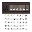 352 Self Adhesive Multicolour Switch Board Stickers | Switch ID Vinyl Sticker Decal | 40 Design | 352 Stickers | White Base &amp; Colour Icons