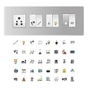 352 Self Adhesive Multicolour Switch Board Stickers | Switch ID Vinyl Sticker Decal | 40 Design | 352 Stickers | Transparent Base &amp; Colour Icons
